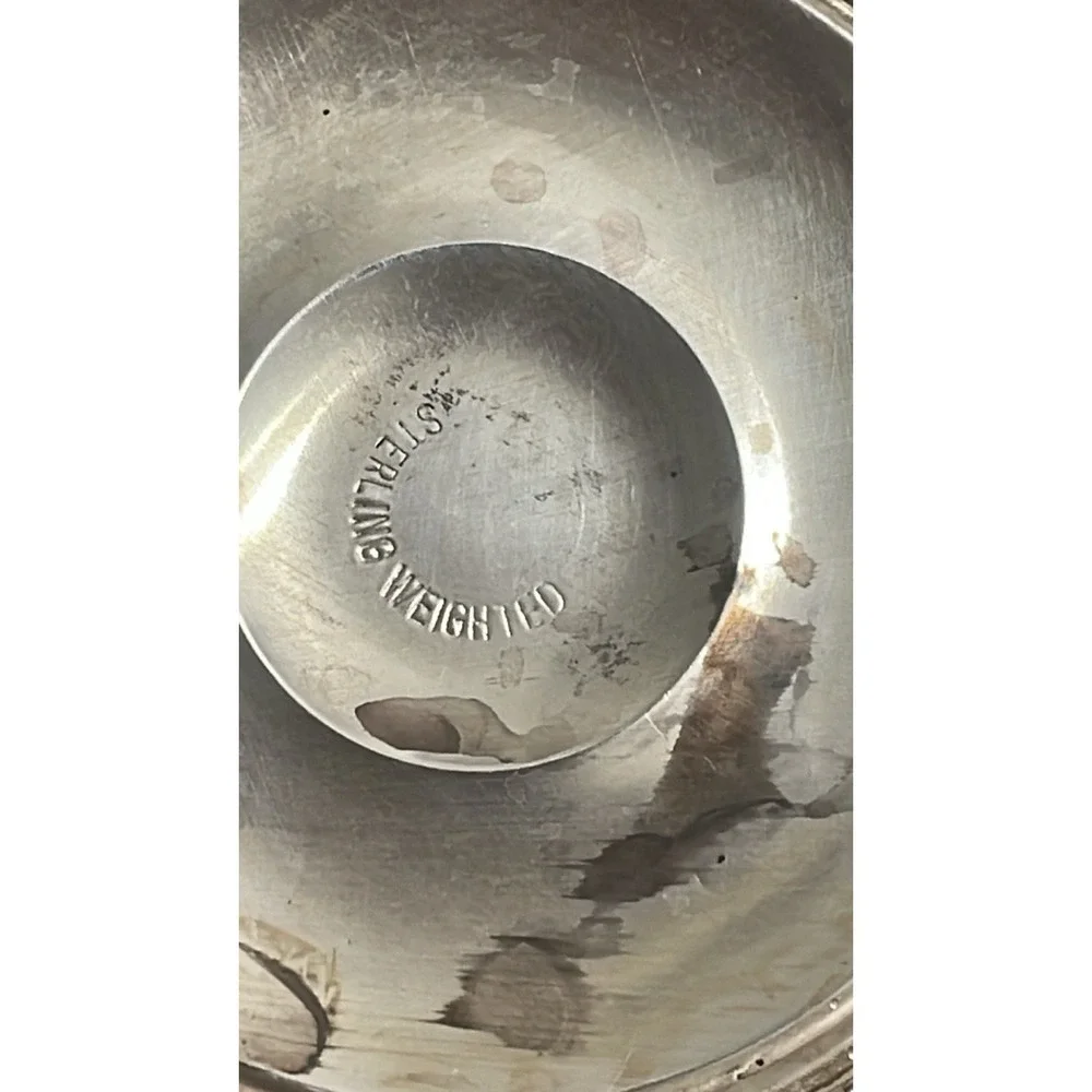 Duchin Creation Sterling‎ Silver Etched Glass Floral Bud Vase Vintage
